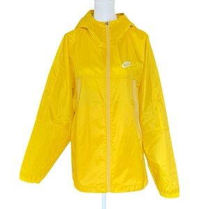 Nike Yellow Windbreaker Jacket S Unisex Men’s S Women’s M Lightweight Hooded